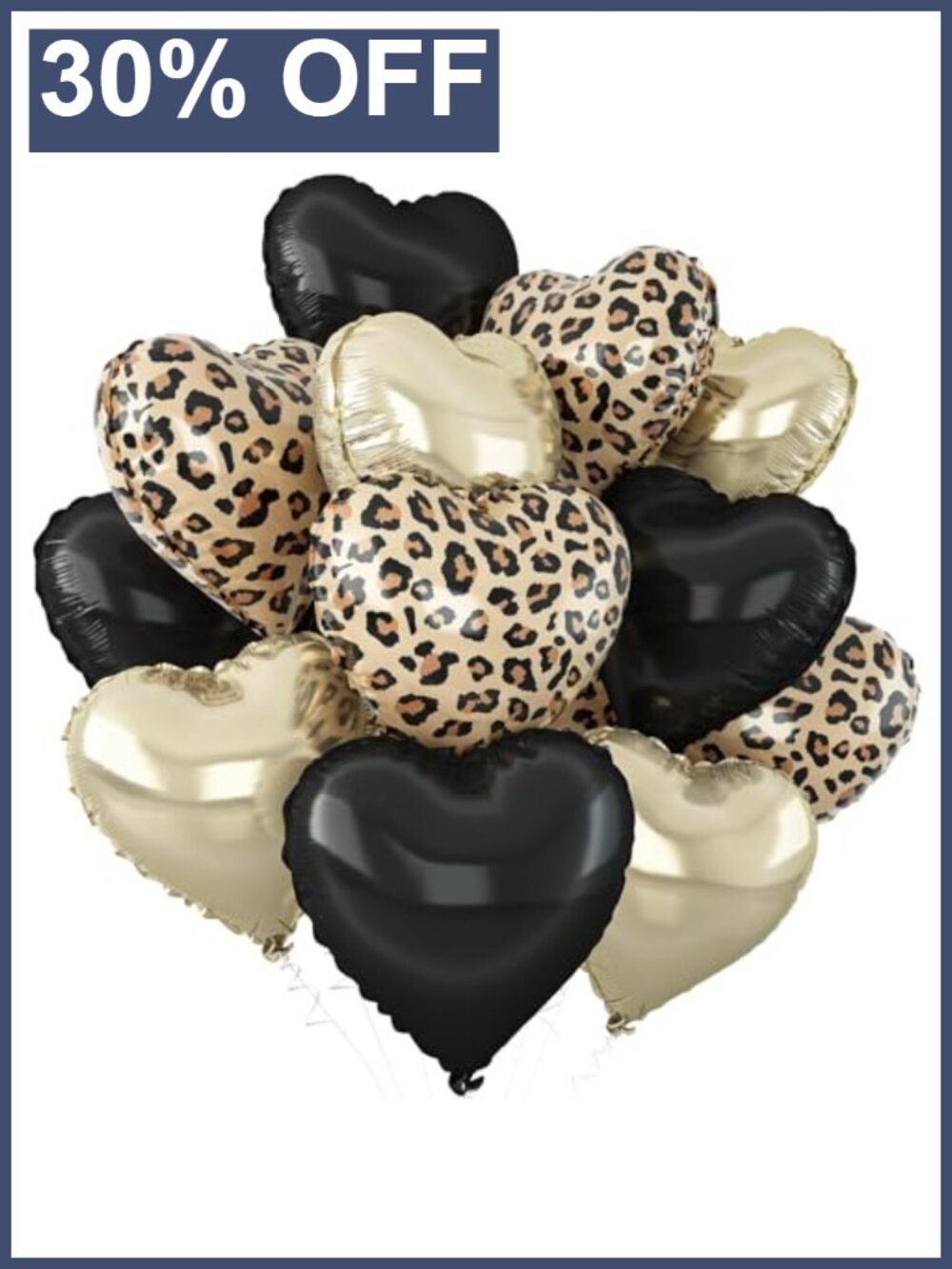 Heart Foil Balloons Leopard Print Reusable Party Decor 18in
